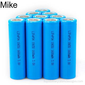 LiFePO4 Battery with 18650 1600mAh 3.2V, 1000 times cycle life